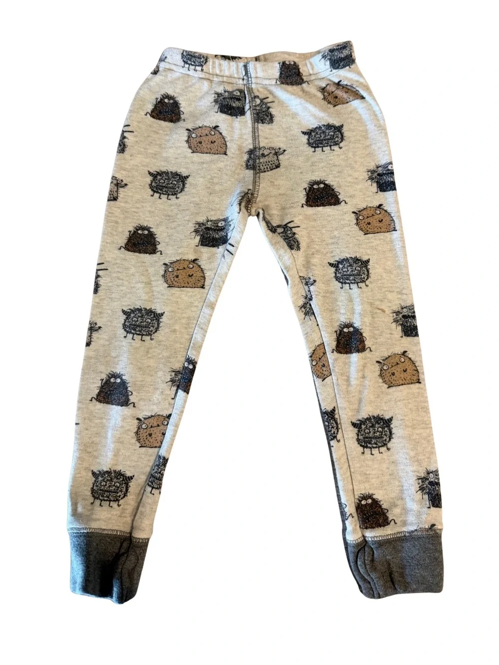 deux par deux Gray & Cream Dino and Monster Pajama sets (2 pairs of PJs bundle)